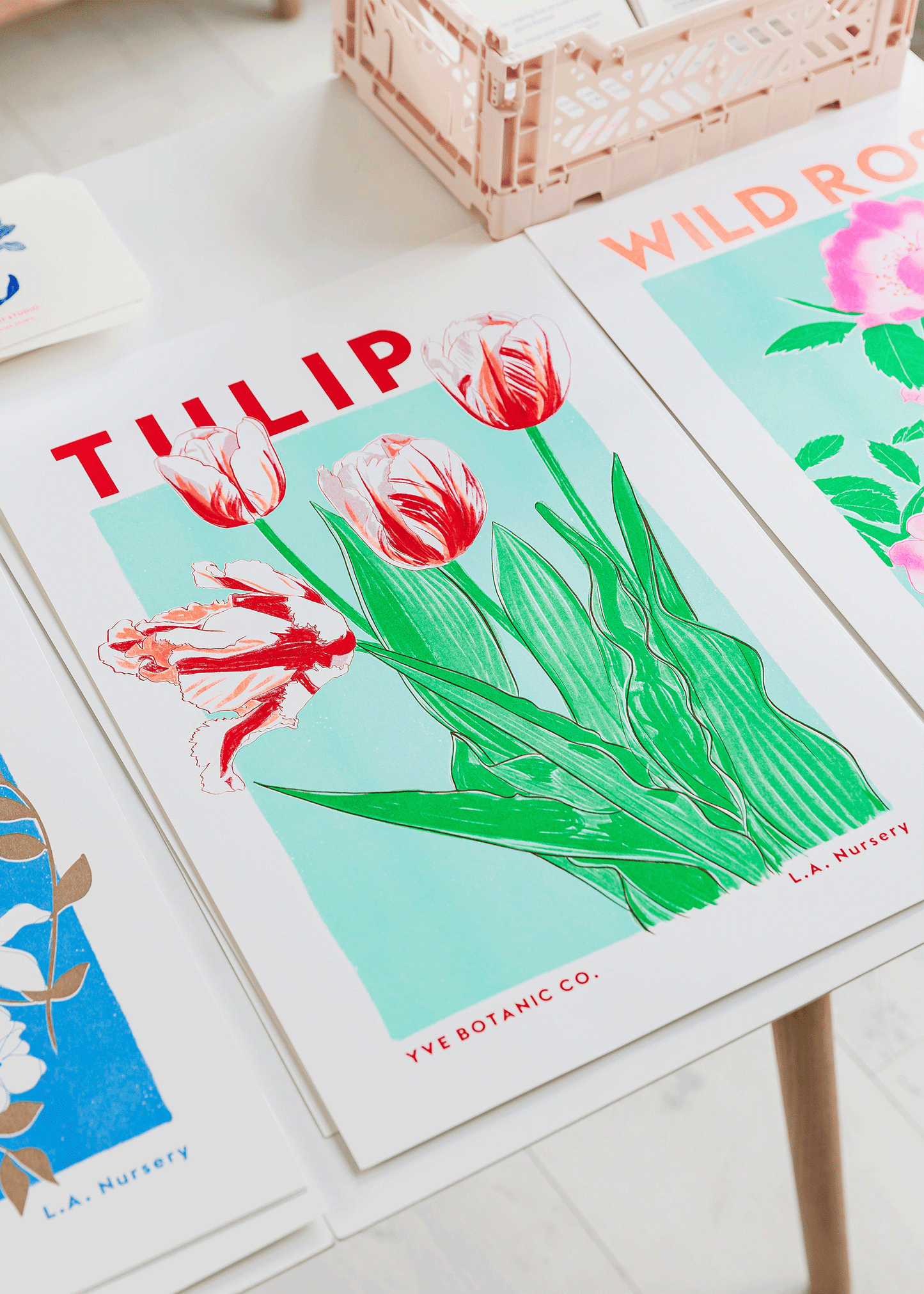 Tulip Flower Risograph Print