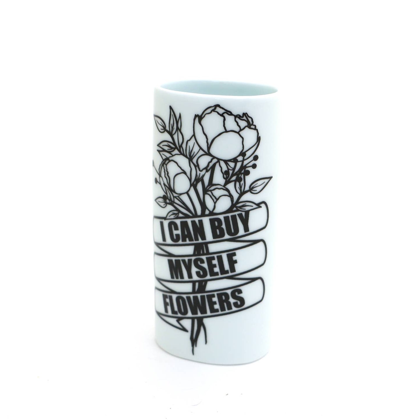Buy Your Own Flowers vase, Oval bud vase