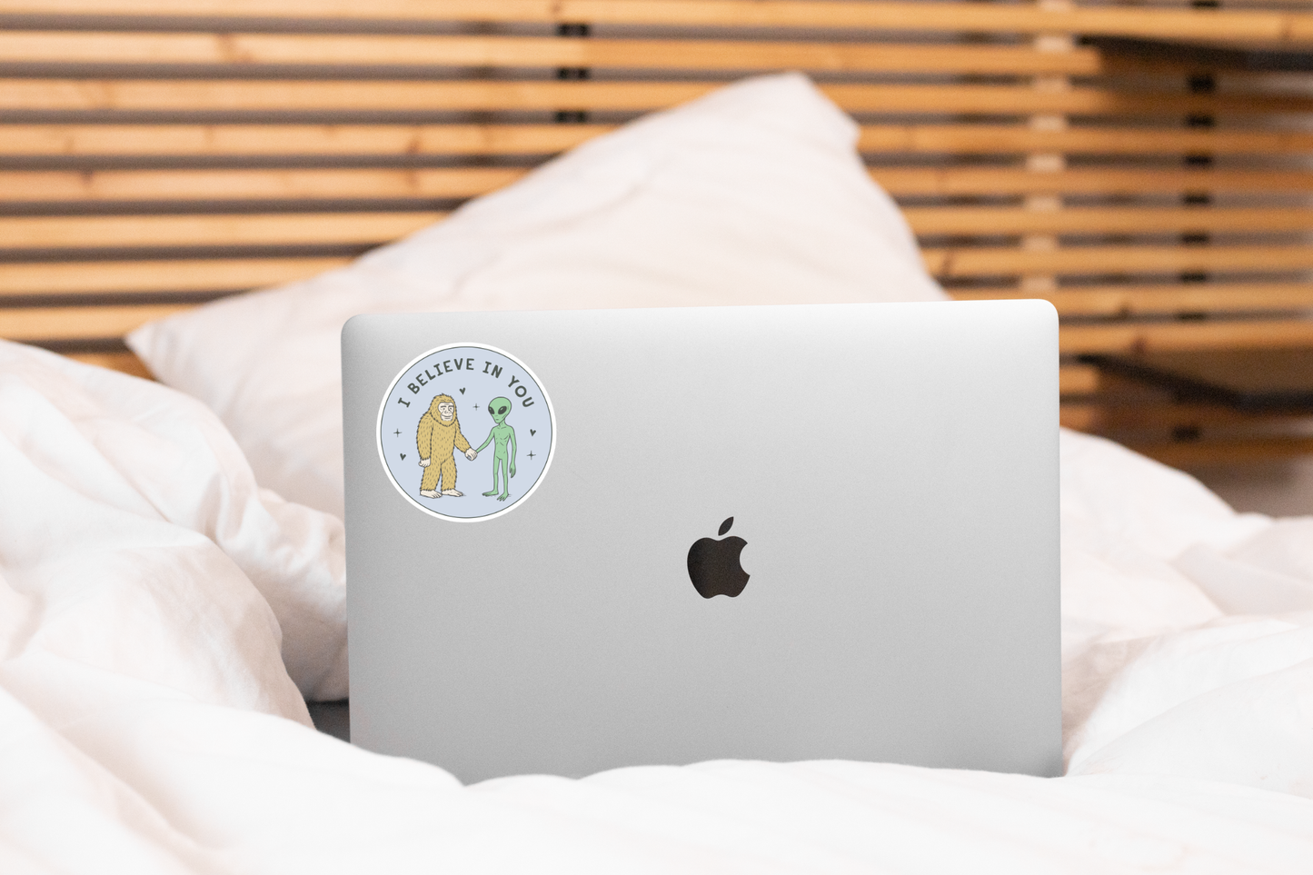 I Believe in You Sticker - bigfoot, alien, nature, funny