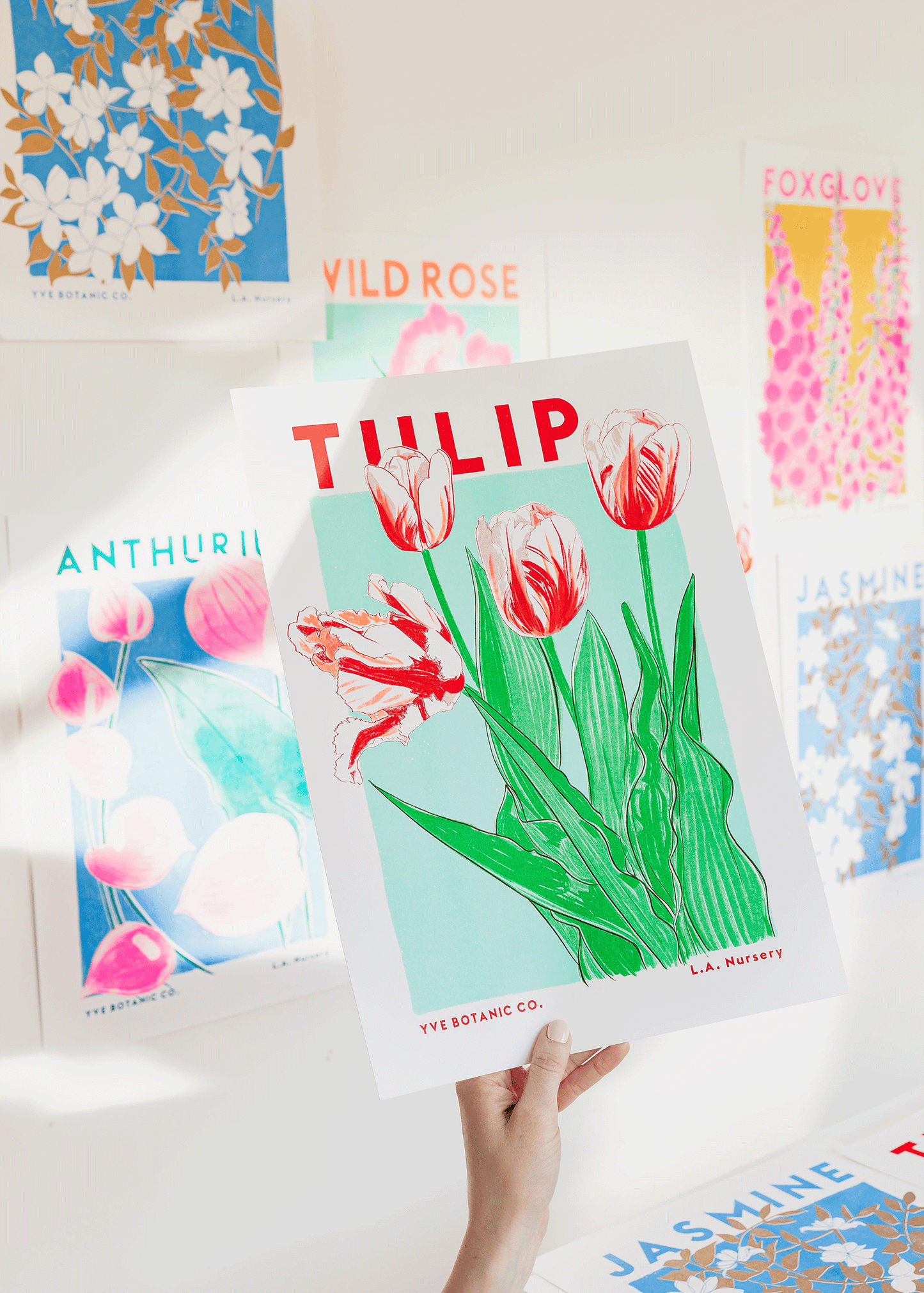 Tulip Flower Risograph Print