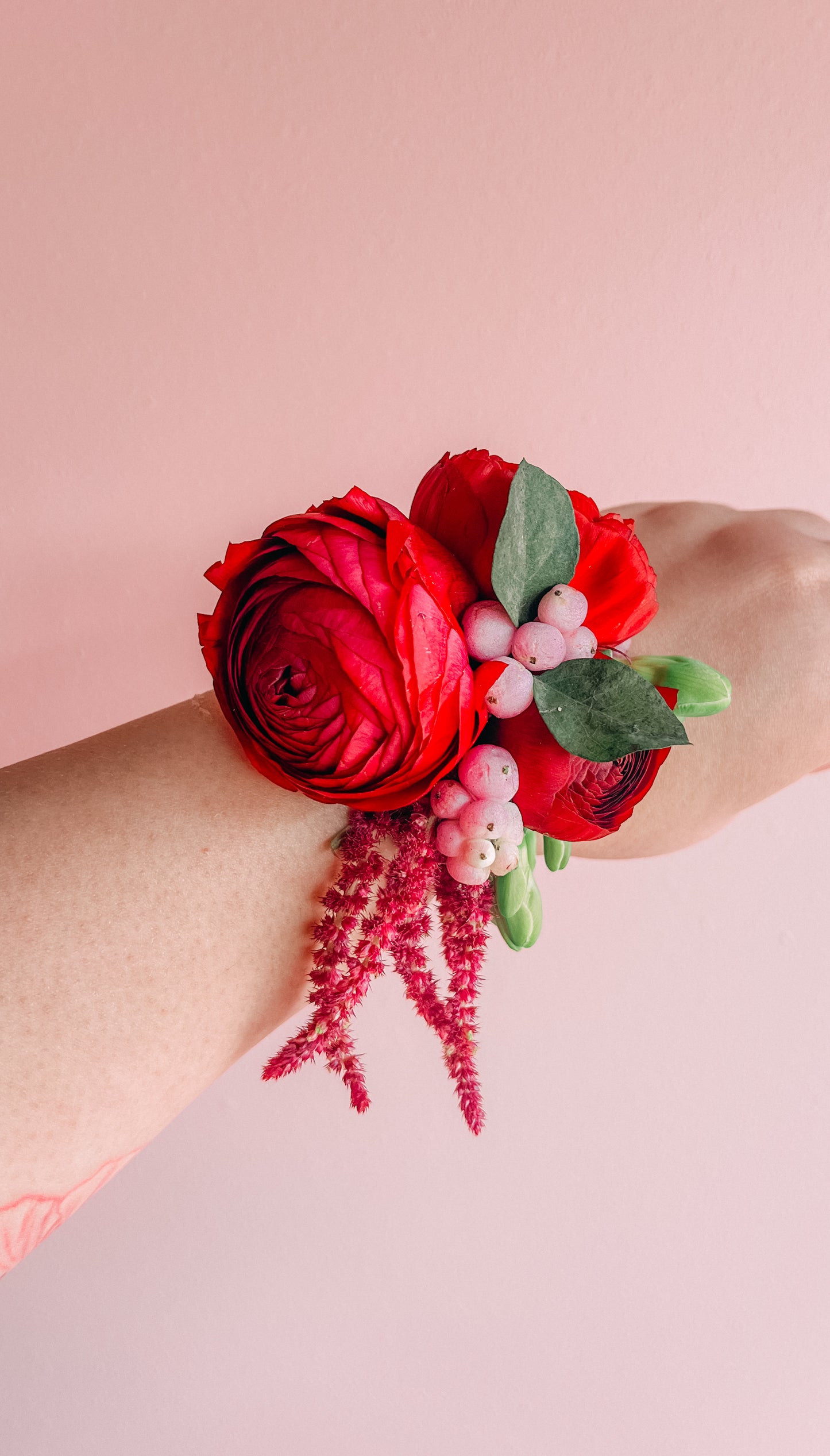 showcasing custom corsage designed at In Flower shop in Sioux Falls