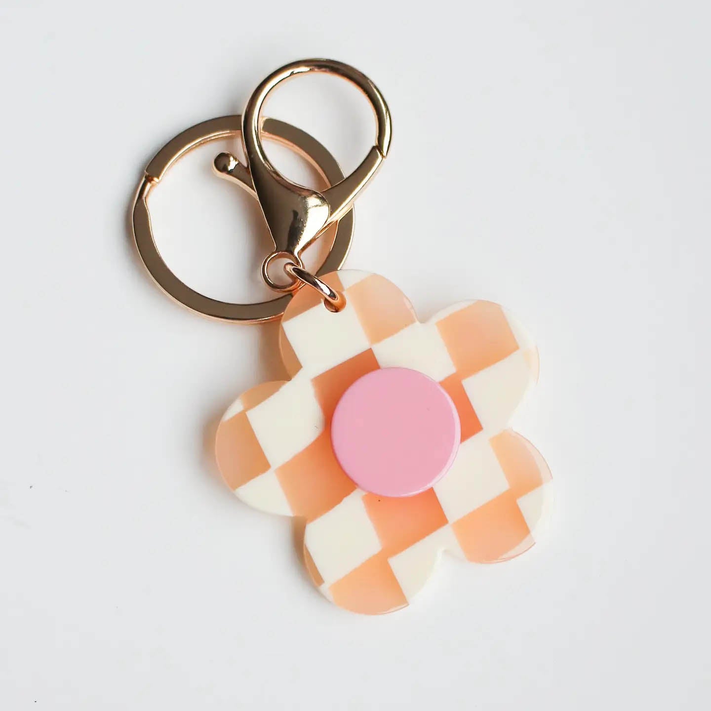 Checkered Daisy Keychain