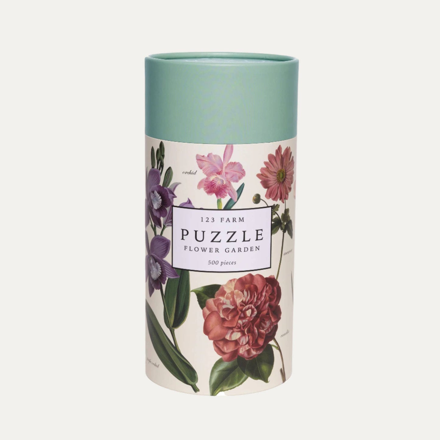 Flower Garden Puzzle – 500 Pc Tube with Vintage Illustration