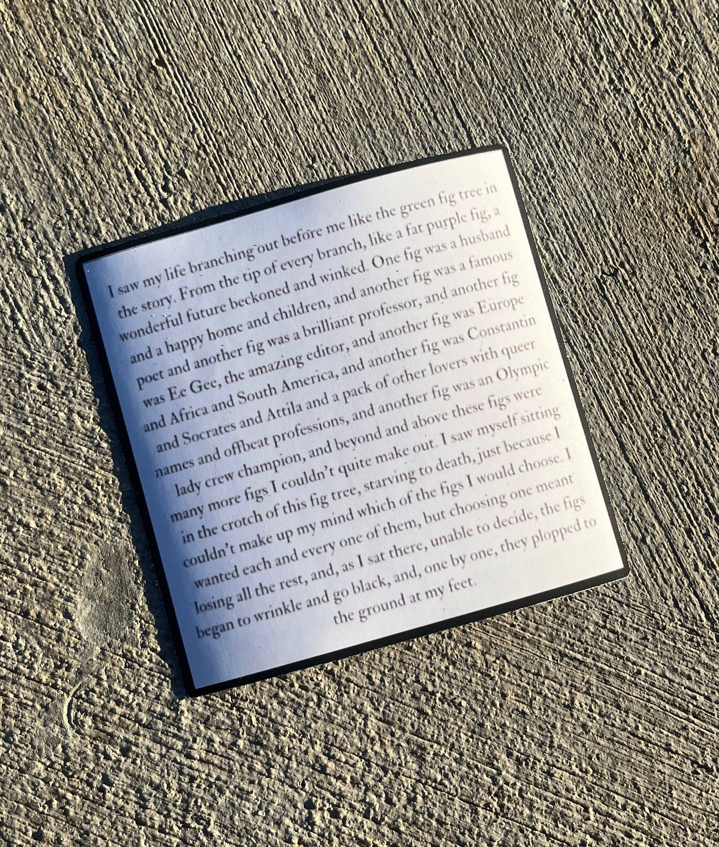 The Bell Jar Sylvia Plath Fig Tree Quote Sticker