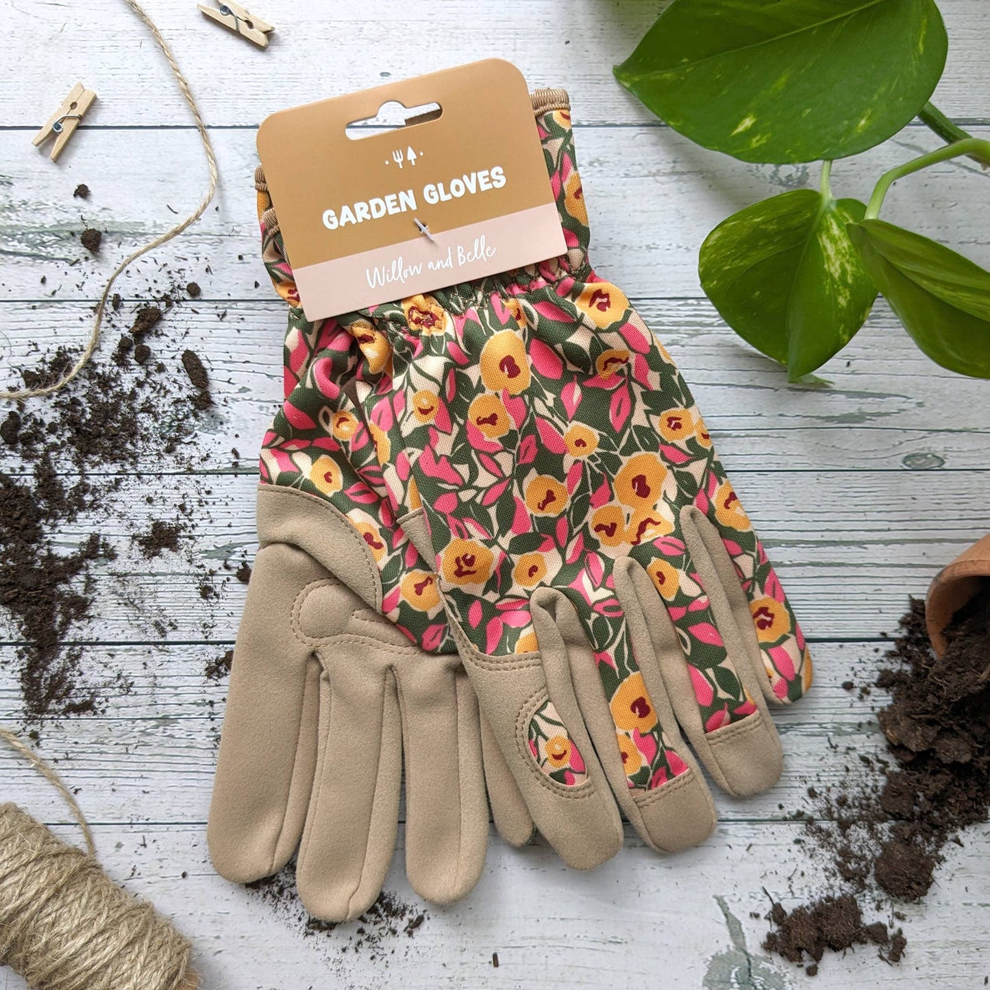 Floral Gardening Gloves - Womens One Size