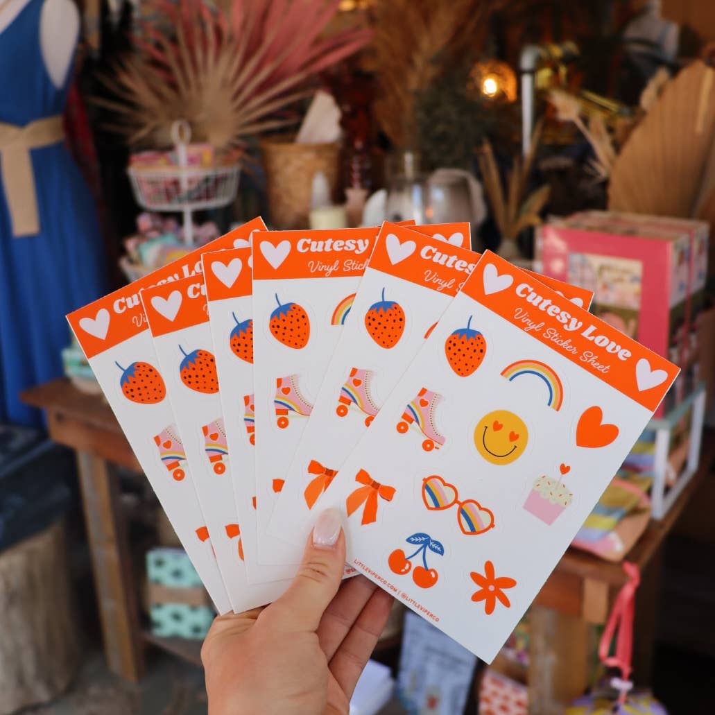 Cutesy Love Vinyl Sticker Sheet