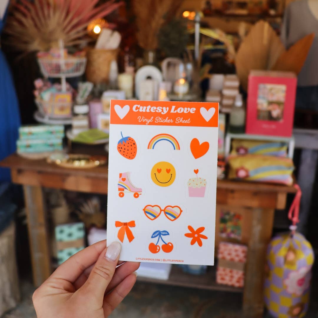 Cutesy Love Vinyl Sticker Sheet