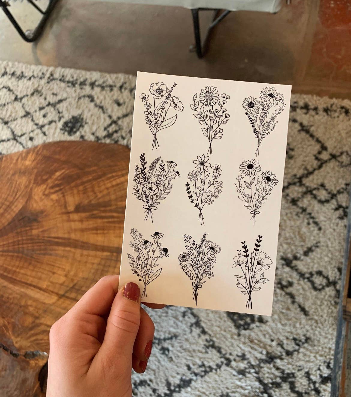 Flower Bouquet Temporary Tattoos