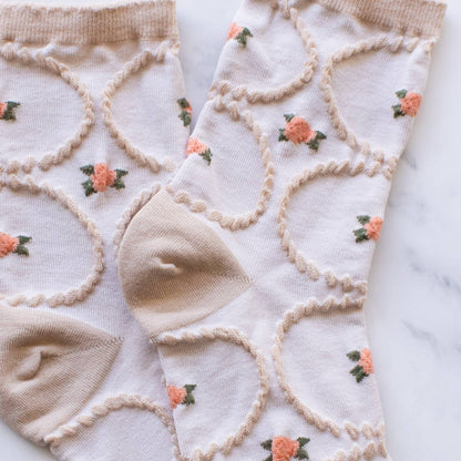 Women's Antique Floral Casual Socks