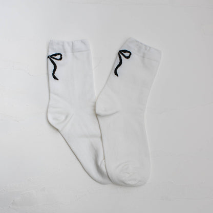 Women's Holiday Ribbon Bow Casual Socks