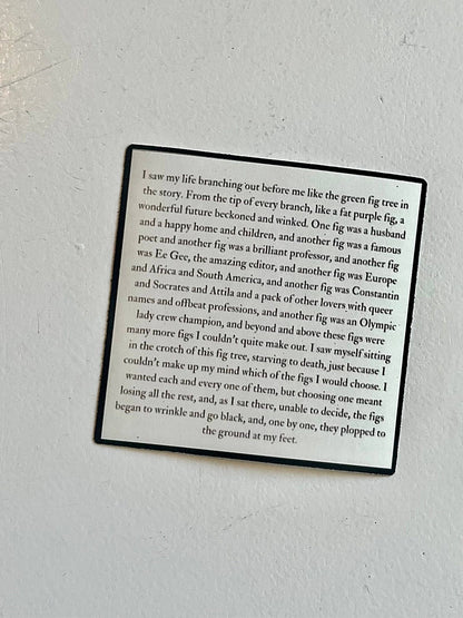 The Bell Jar Sylvia Plath Fig Tree Quote Sticker