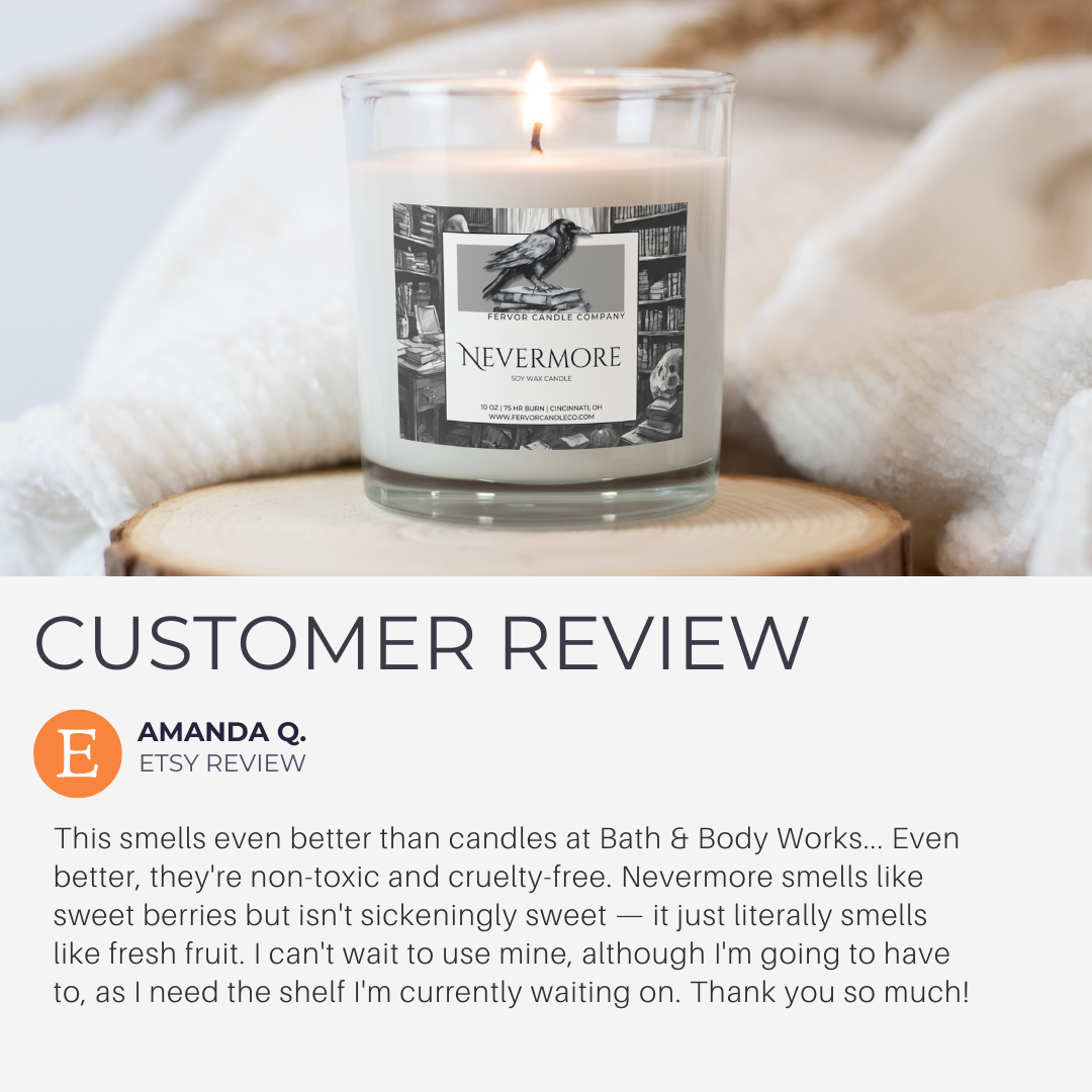 Nevermore 10oz Soy Wax Book Inspired Candle
