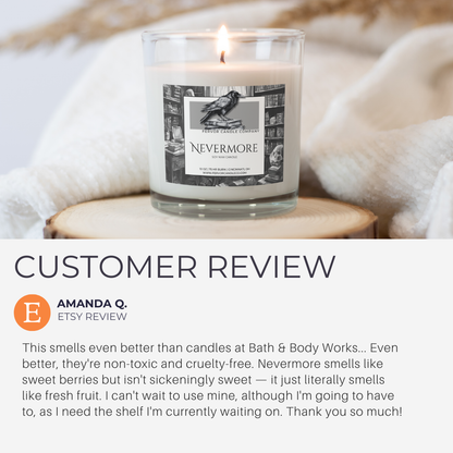 Nevermore 10oz Soy Wax Book Inspired Candle