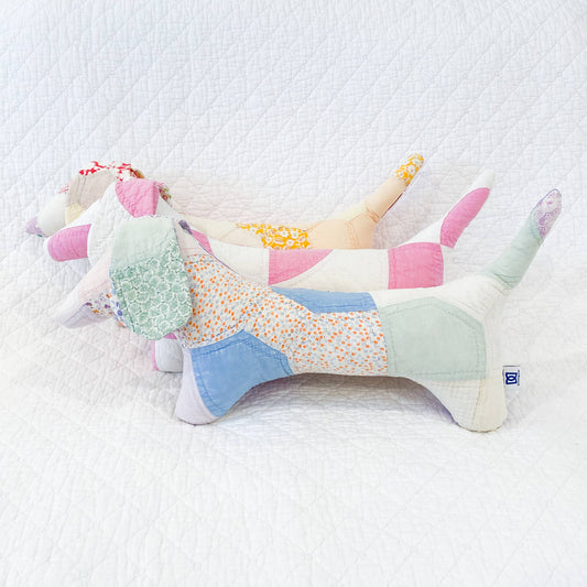 Vintage Quilt Stuffed Dog - Assorted Quilts