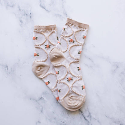 Women's Antique Floral Casual Socks