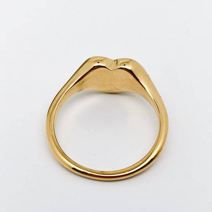 "Fuck Off" Heart-shaped 18K Gold Plated Stee Ring - FGS