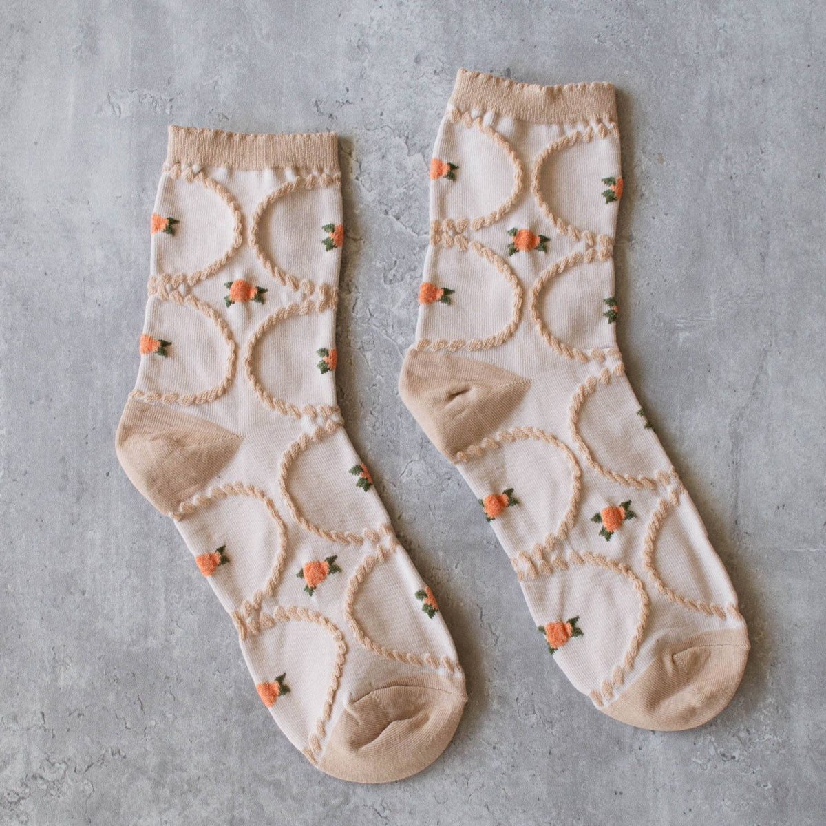 Women's Antique Floral Casual Socks