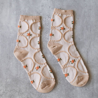 Women's Antique Floral Casual Socks