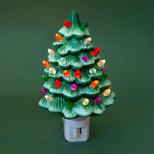 Vintage Tree Night Light | Green | Christmas Holiday