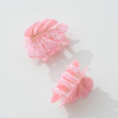 Pink Monstera Claw Clip