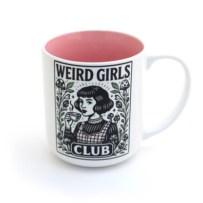 Weird Girls Club mug, reading books, Funny gift for reader