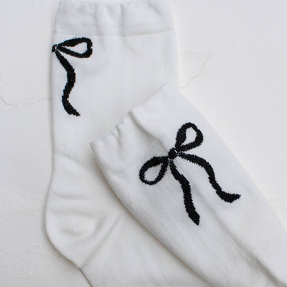 Women's Holiday Ribbon Bow Casual Socks
