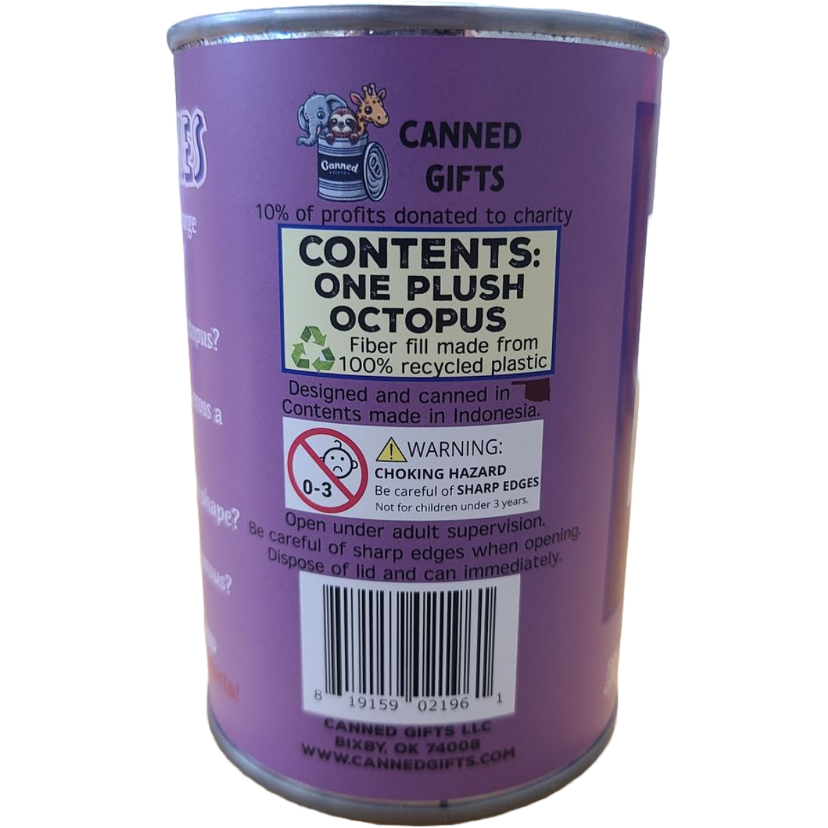 Inky the Canned Octopus - Eco-Friendly Plush