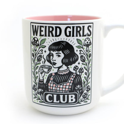Weird Girls Club mug, reading books, Funny gift for reader