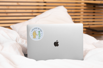 I Believe in You Sticker - bigfoot, alien, nature, funny