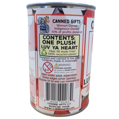 Canned Luv Ya Heart | Valentine Gift Plush