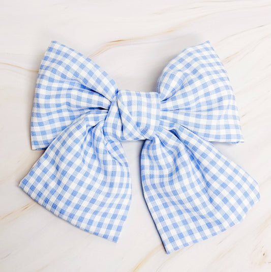 Gingham Bow Hair Clip