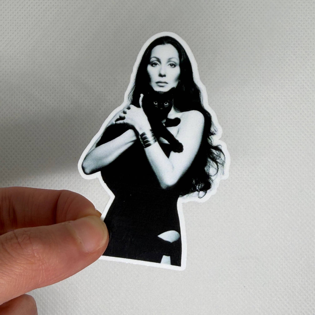 Cher with Black Cat Sticker