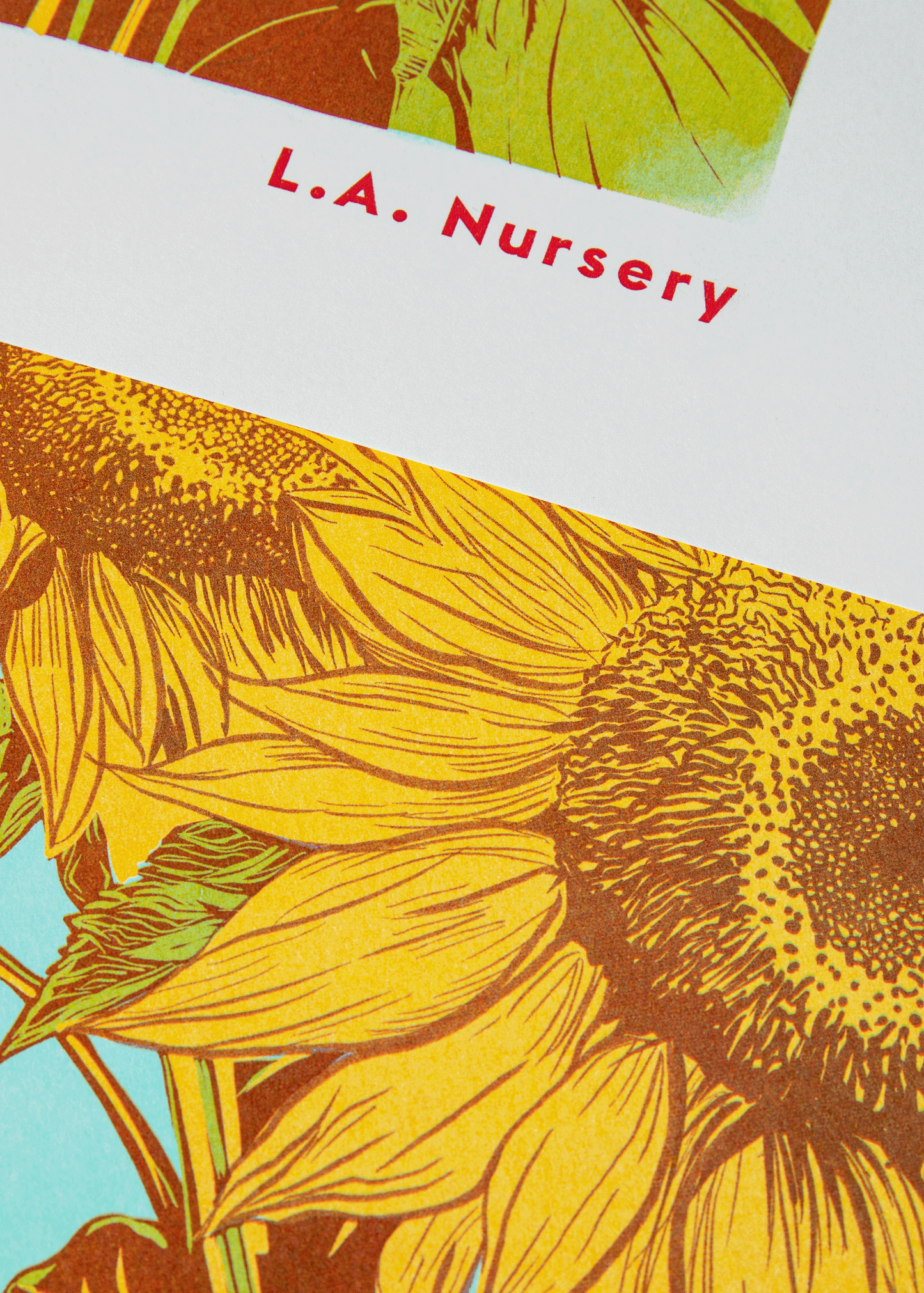 Sunflower Botanical Risograph Print