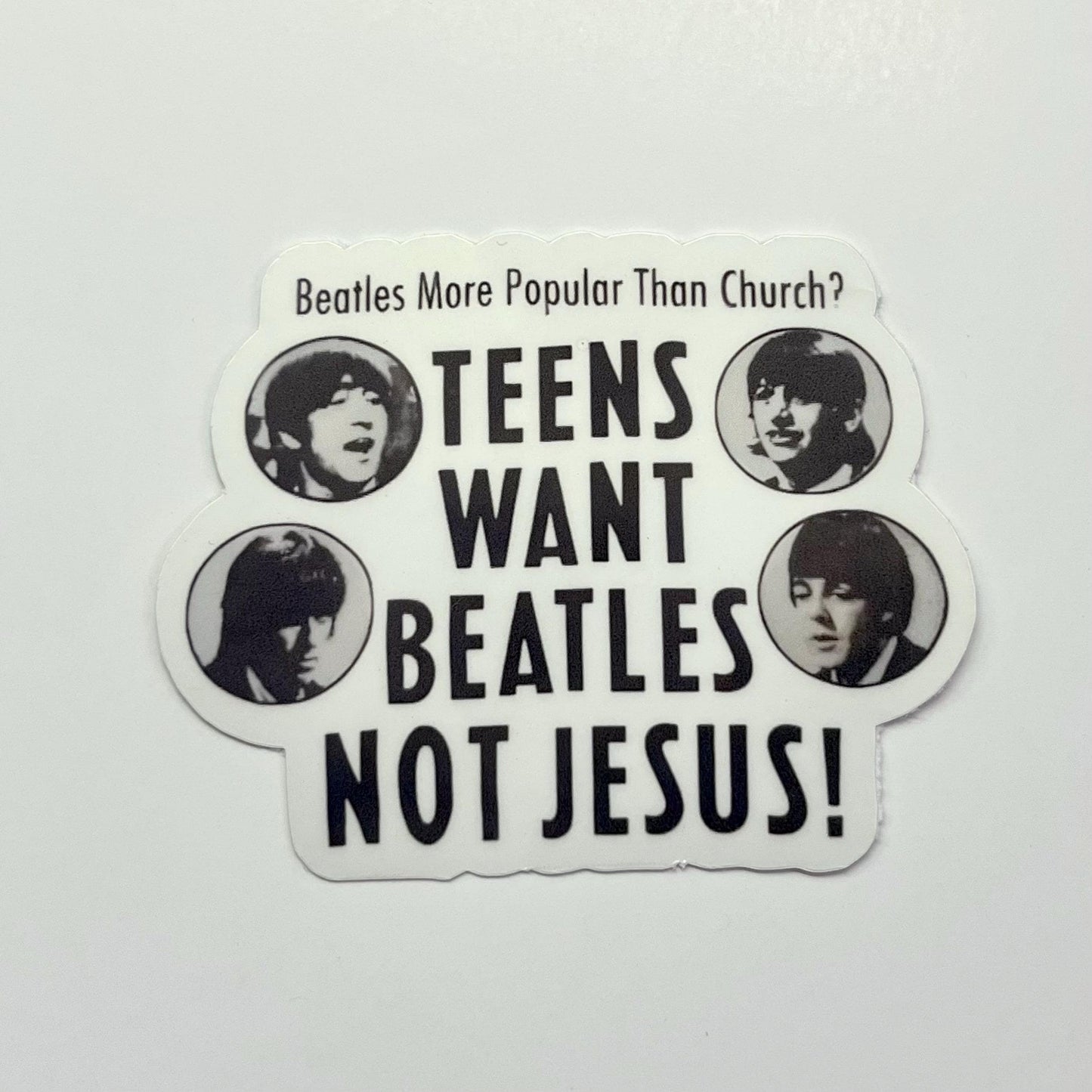 Teens Want Beatles Retro Kiss-Cut Waterproof Sticker