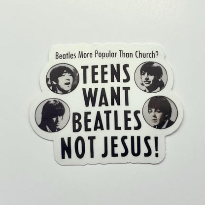Teens Want Beatles Retro Kiss-Cut Waterproof Sticker