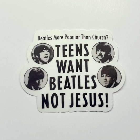 Teens Want Beatles Retro Kiss-Cut Waterproof Sticker