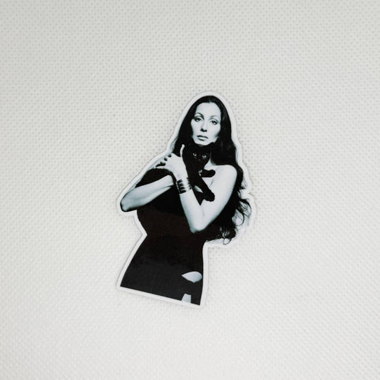 Cher with Black Cat Sticker