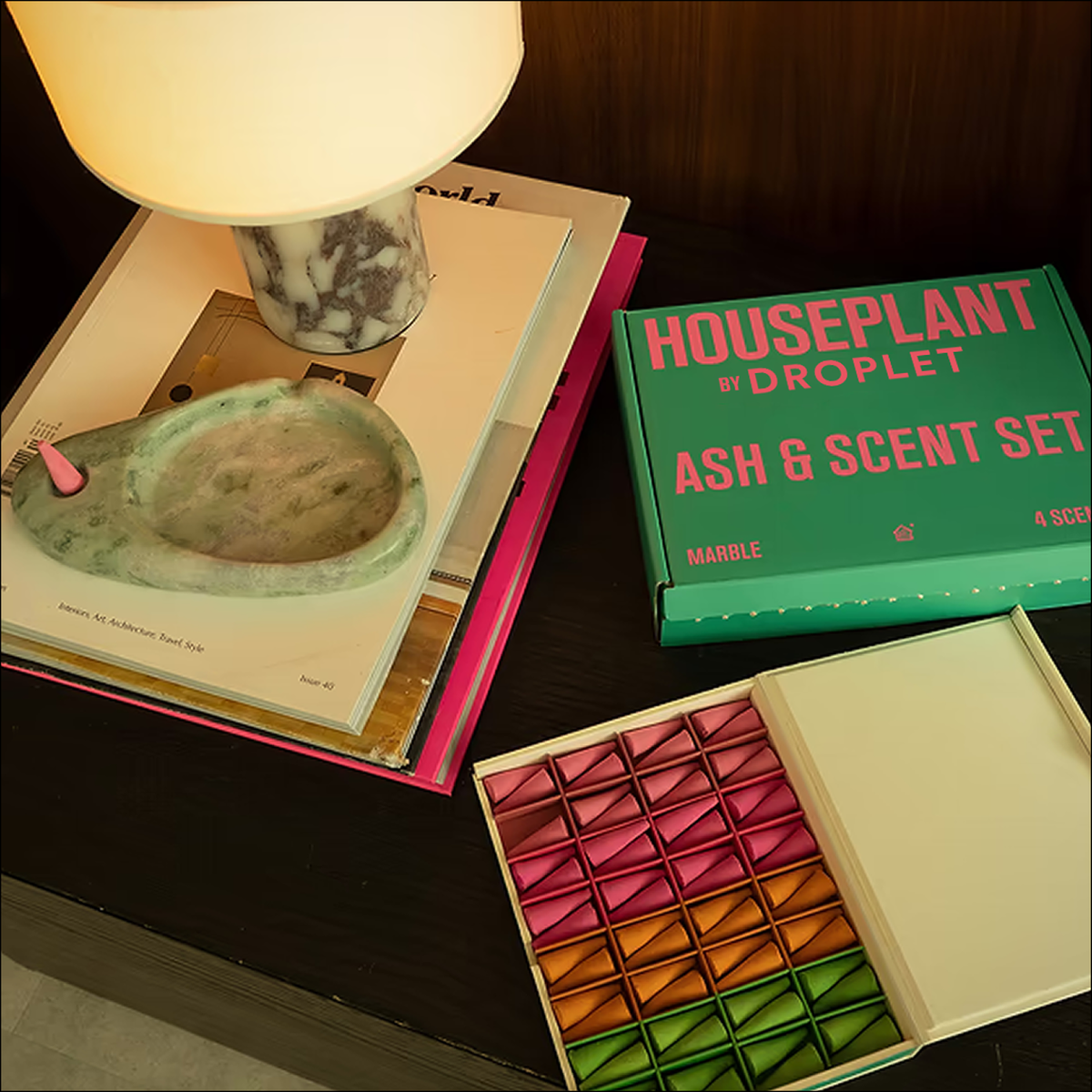 Houseplant by DROPLET Ash & Scent | 64 Incense + Ashtray