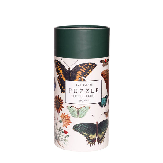 Butterflies Puzzle – 500 Pc Tube with Vintage Illustrations