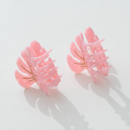 Pink Monstera Claw Clip