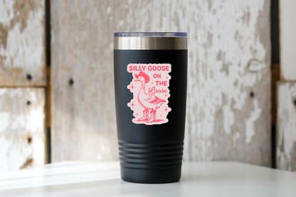 Silly Goose on the Loose Sticker - cute, funny, cowboy, bird