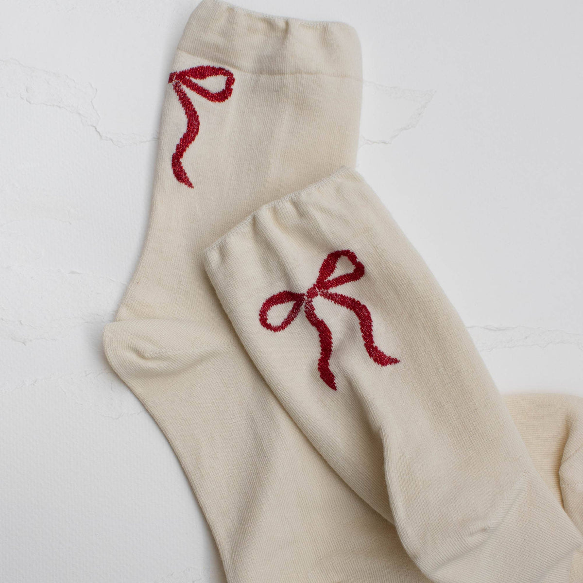 Women's Holiday Ribbon Bow Casual Socks