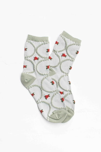 Women's Antique Floral Casual Socks