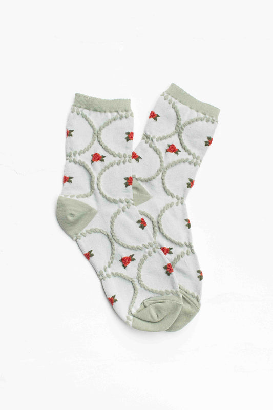 Women's Antique Floral Casual Socks