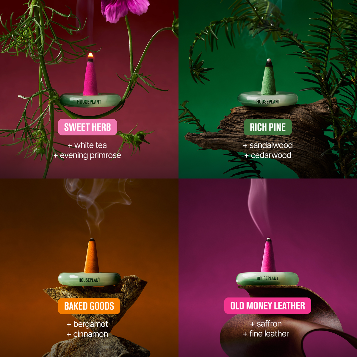 Houseplant by DROPLET Ash & Scent | 64 Incense + Ashtray