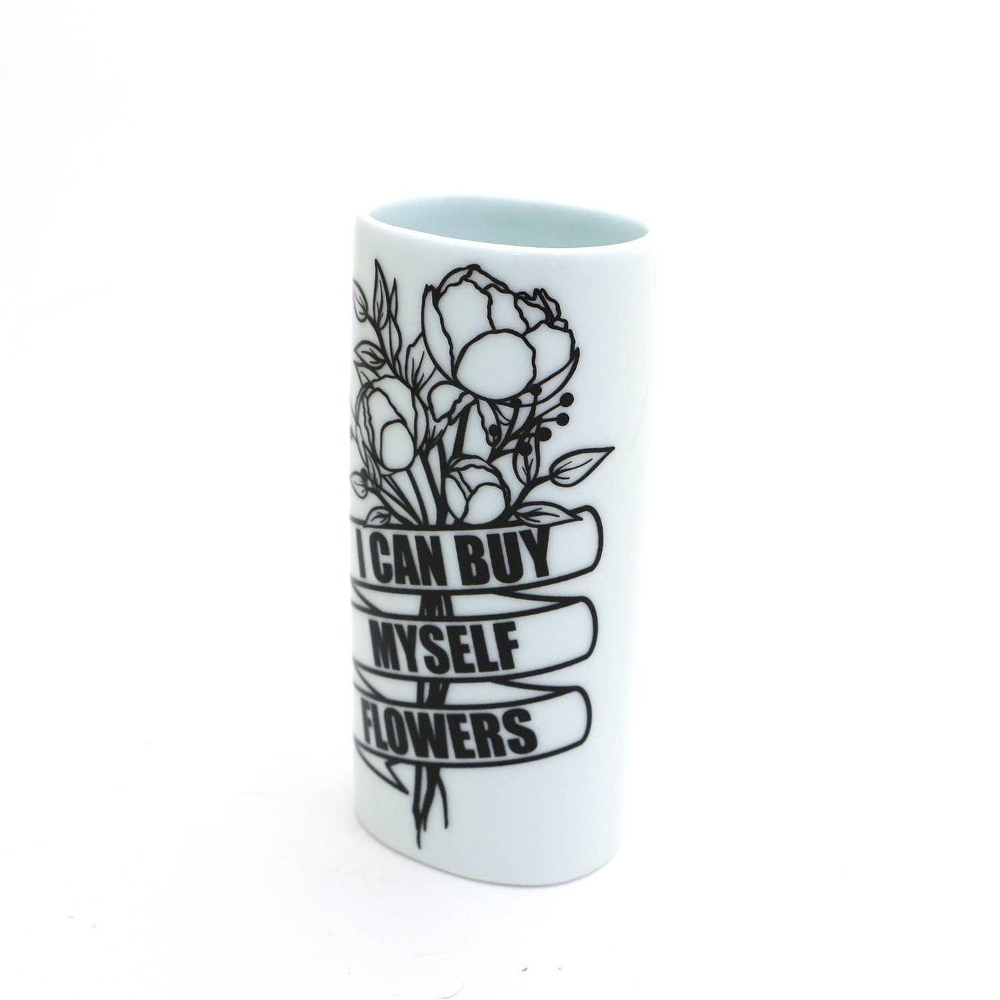 Buy Your Own Flowers vase, Oval bud vase