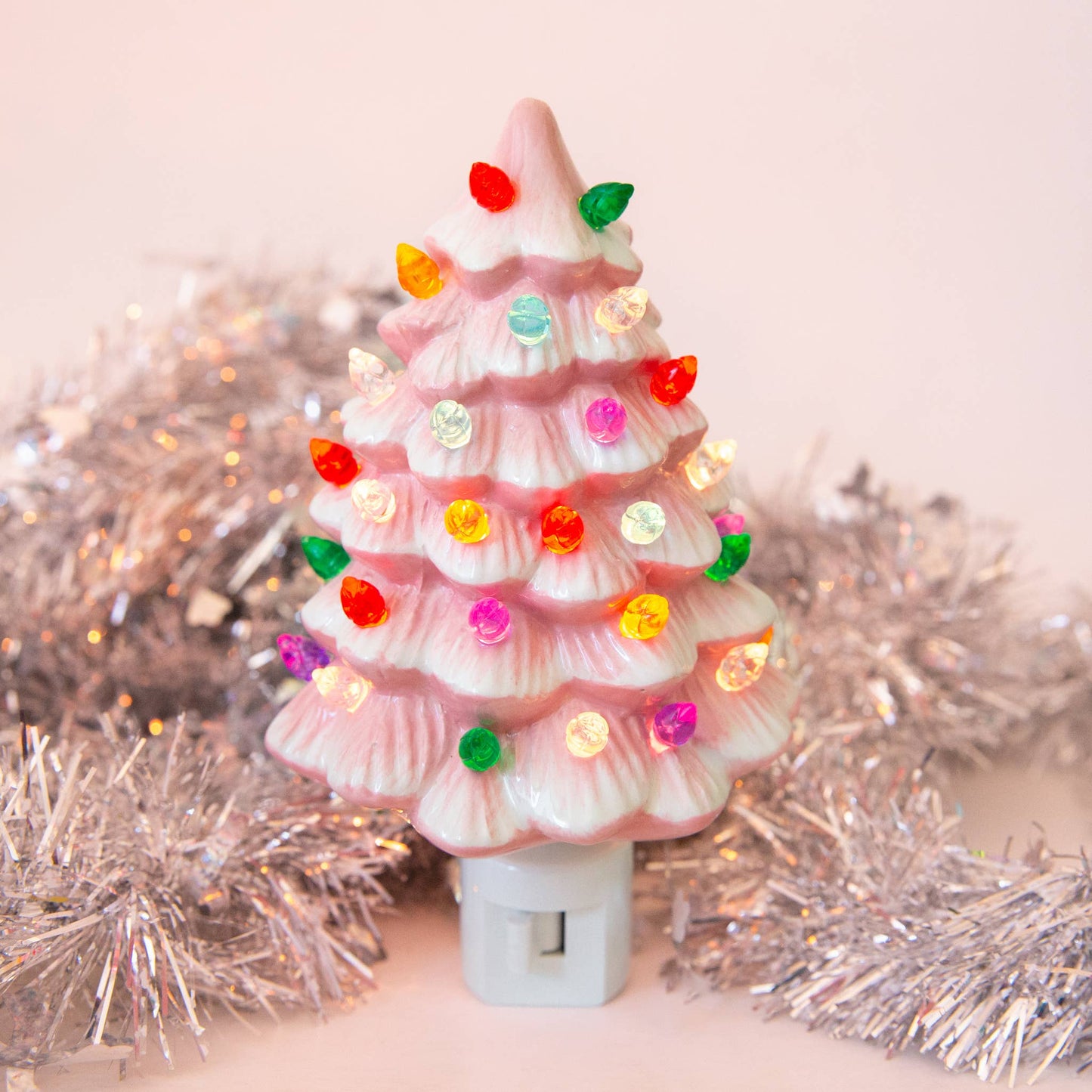 Vintage Tree Night Light | Pink | Christmas Holiday