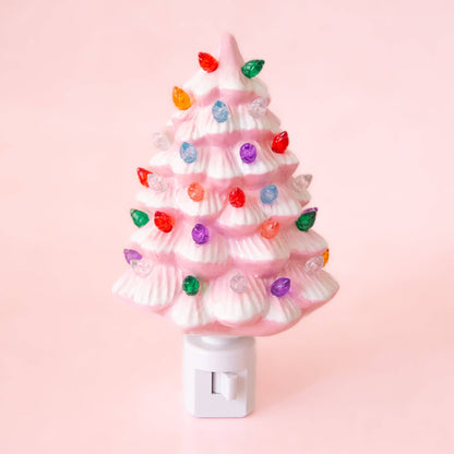 Vintage Tree Night Light | Pink | Christmas Holiday