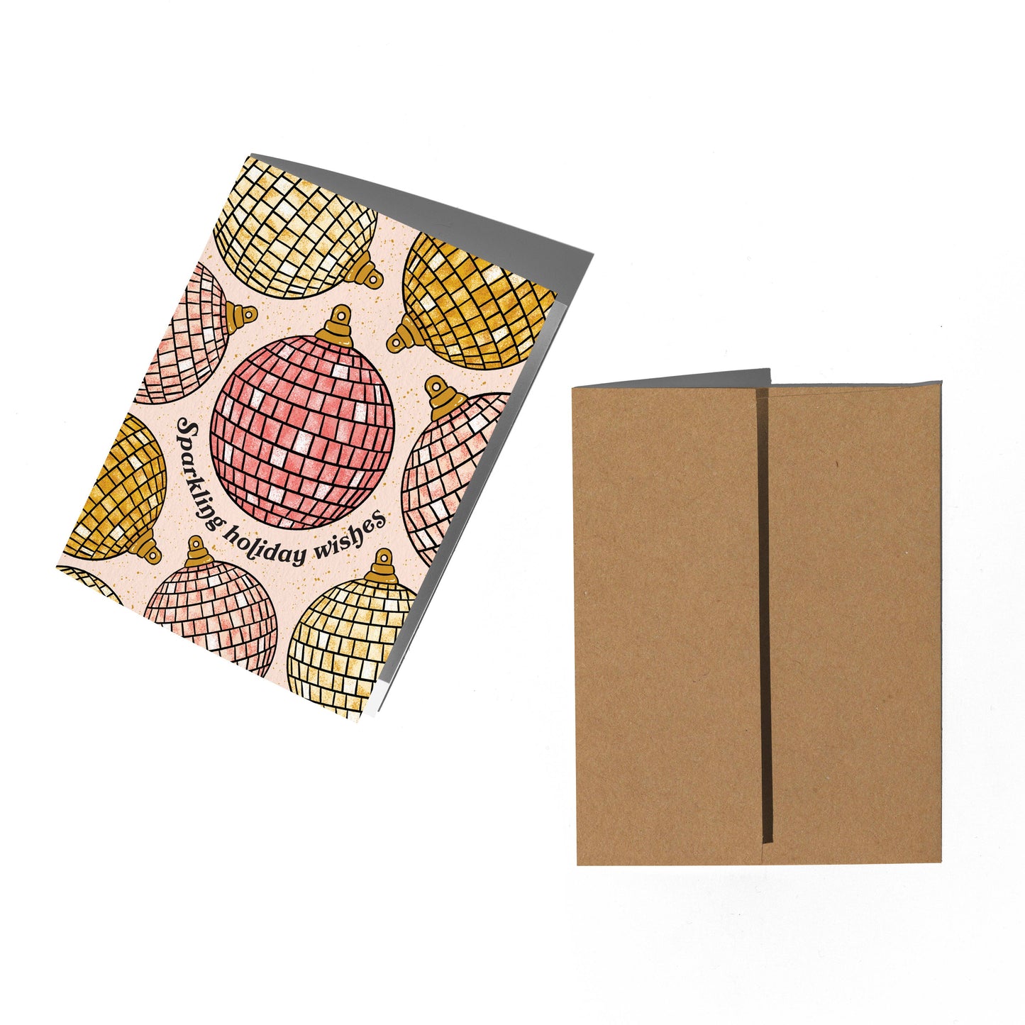 Disco Ball Christmas Ornament Card