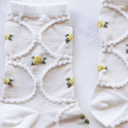 Women's Antique Floral Casual Socks